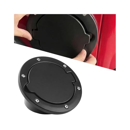 HAMOJUF Car Fuel Filler Door Gas Tank Cap, Heavy Duty Automotive Fuel Filler Door Locking Protection Cap, Vehicle Gas Tank Cover Accessories, Compatible with JK 2/4 Door
