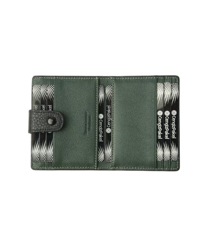 Unisex Genuine Leather Small Card Holder Wallet (British Green)2