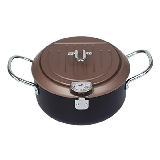 Hemoton Stekning djup kruka japansk stil mat kyckling fritös med olja dropp dräneringsställ termometer rökfri stekpanna för hemmakök restaurang 20 cm