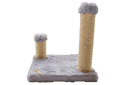 Brinquedo Arranhador Quadrado com Postes Luppet para Gatos Cinza