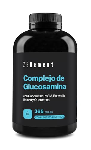 Glucosamina Complex con Condroitina, MSM, Boswellia y Quercetina, 365 Cápsulas | Para...