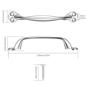 4 pcs sliding barn door pull handles silver garage door pull handles 5 inch cast iron gate hardware handles pulls for outdoor closet garden gate shed cabinet door grab pulls handles  urban country home decor