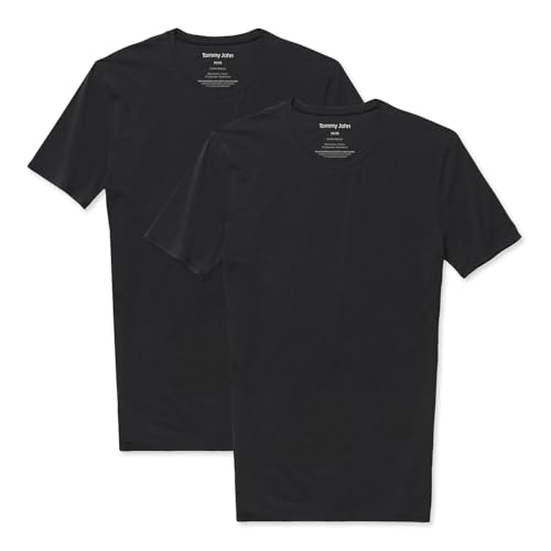 Tommy John Men's Cotton Basics Crew Neck Undershirt - Stay-Tucked Fit