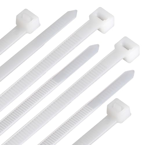 Zip Ties 16 inch 100 Pcs, Long 16 in Zip Ties, Self-Locking Large Nylon Tie Wraps for Indoor and Outdoor, White