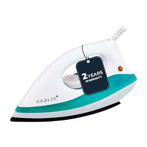 Image of Cadlec Advanced Lightweight Dry Iron with Non-Stick Teflon Coating | 1000W | Sleek Design | 2-Year Warranty
