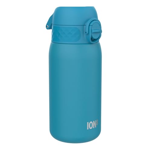 ION8 Botella Termica de Agua Acero Inoxidable para Niños, 320ml / 11oz, a Prueba de Fugas, Fácil de Abrir, Cerradura Segura, Aptas para Lavavajillas, Asa de Transporte, Fácil de Limpiar, Azul