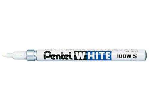Lot de 12 Marqueur peinture pointe ogive fine corps métal coloris blanc PENTEL WHITE 100WS