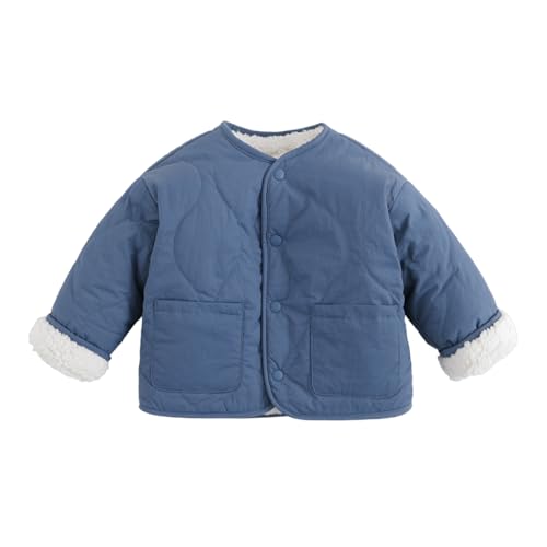 marc & janie Boys Girls Long Sleeve Button Padded Jacket Water Wave Quilted Thick Outerwear Soft Warm Tops 231169