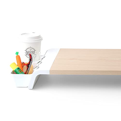 Photo 1 of LAYTURE Wood Monitor Stand Riser Table with Organizer Storage, Compatible with 21.5-Inch iMac, Various Storage Accessories (White)
