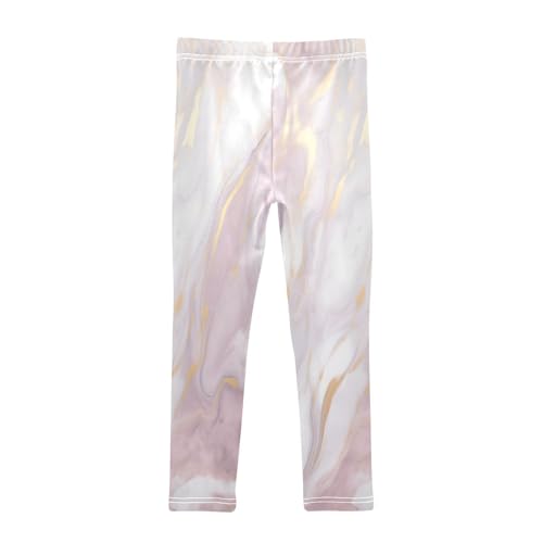 Bolaz Toddler Girls Leggings Printed Yoga Pants Leggings Gold White Marble for Kids2