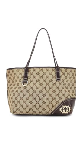 WHAT GOES AROUND COMES AROUND Women's Pre-Loved Gucci Canvas Britt Tote Bag, Brown, One Size