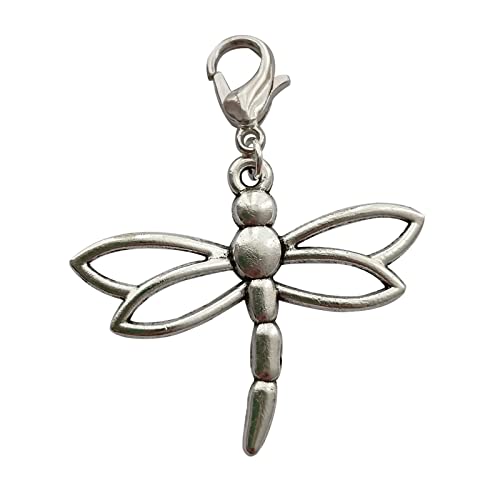 2pcs Dragonfly Clip on Charm, Dragonfly Zipper Pull, Insect Jewelry