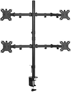 VIVO Quad 13 to 30 inch LCD Monitor Desk Mount, Fully Adjustable Stand with Tilt and Swivel, Holds 4 Screens with Max VESA 100x100, STAND-V004