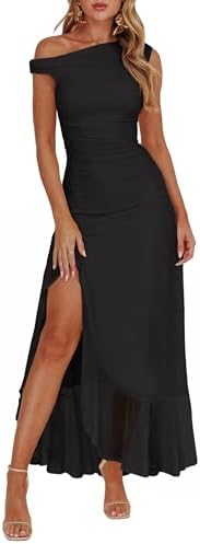 Caracilia Womens Summer Off Shoulder Formal Dress Floral Mesh Bod...