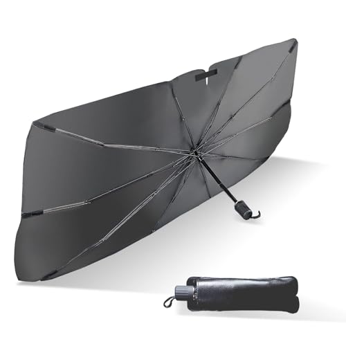 Un1que Car Windshield Sun Shade Protector- Foldable Car Shades for Windows, 3 Layers UV Block Umbrella, Car Front Window Heat Insulation Accessories for Pickup, Large SUV(Large Size)