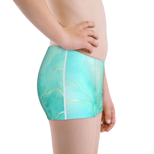 Boys' Cotton Boxer Brief Soft Underwear-Cyan Mint Marble2