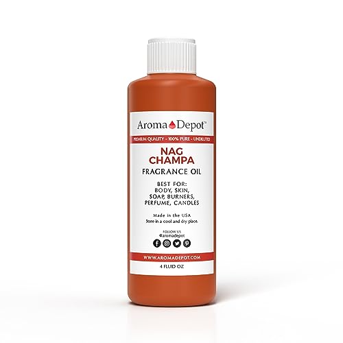 Aroma Depot Nag Champa 4 oz. Fragrance Oil I Perfume I Skin Oil I Scented. DIY Projects Such as Candles Bath Bombs Body Butters Creams & Lotions. Few Drops in The Diffuser Burners or Warmers.