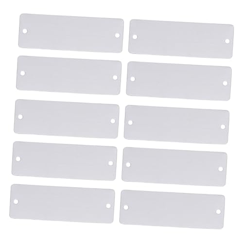 LOORGVEL 10個不???牌 ブランク長方形ステンレス鋼タグ 穴あき取り付け簡単 名札用属プレート エングレービング用 クラフト 屋外 荷物 ペッ