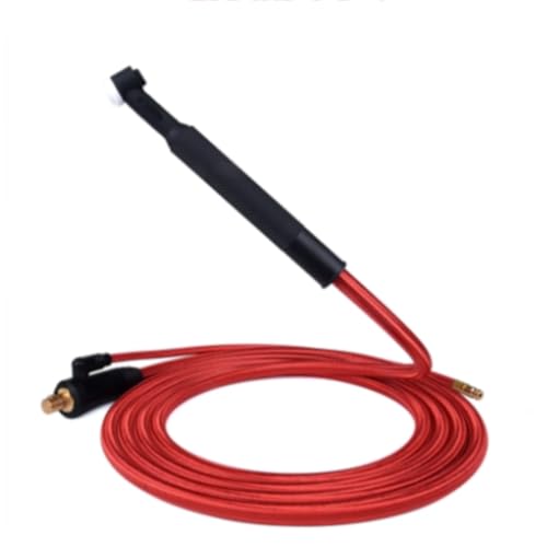 4/7m WP9 TIG Welding Torch Gas-Electric Integrated Red Rubber Hose Cable Wires 5/8 UNF Quick Connector 35-50 Euro Connecto QIANGHAN (WP9F, Quick Connector 4m)