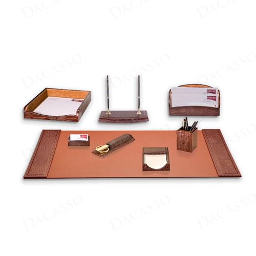 Dacasso Brown 8-Piece Luxury Desk Set