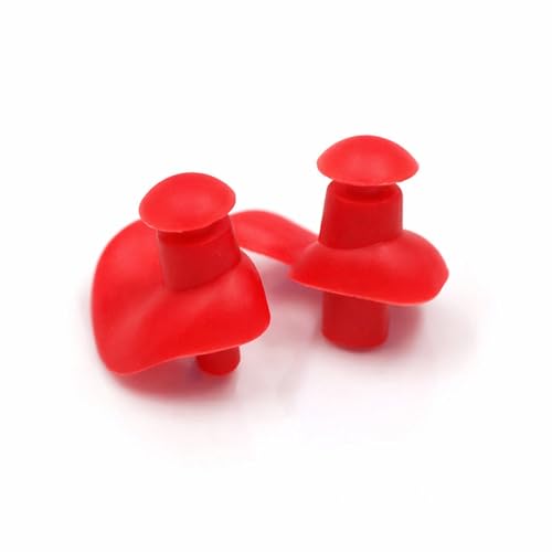 Image of James HealthPlus 1 Pair Earplugs Waterproof Soft Silicone Portable Ear Plugs for Water Sports Swimming with Storage Box (Red)
