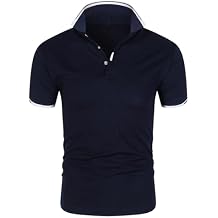 Mens Business Regular Fit Polo T-Shirts Breathable Solid Summer Outdoor Tees Short Sleeve Lapel Casual T-Shirt