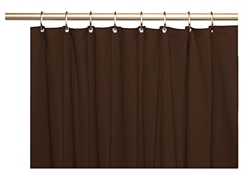 Venice Collections Elegant Heavy Duty Vinyl Shower Curtain Liner With 12 Metal Grommets Dark Brown #TOP1