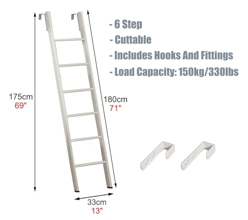 Escalera para litera ajustable en caravanas y camas infantiles de camping 6
