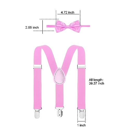 Image of Haysandy 6 Set Men Suspender and Bow Tie Set Bulk Pack Y Back Y Shape Adjustable Elastic Suspender for Adult Women