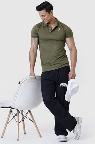 Image of FUAARK Men Slim Fit Pique Aura Polo Tshirt with Short Sleeves & Reflective Chest Logo -