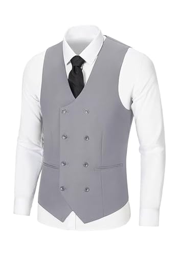 Men's Slim Fit 3 Piece Suit Set One Button Blazer Jacket Vest & Pants for Business Wedding Party4