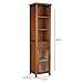 Teamson Home Avery Wooden Bathroom Linen Tower Cabinet with 1 Drawer 3 Adjustable Interior Shelves and 6 Storage Spaces, Oiled Oak