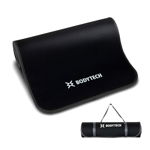 BODYTECH Exercise yoga mat with edge protection and extra wide 27.6 inches 0.42inch thick Black/Red Color by BodyTech - Used condition - US$21.19