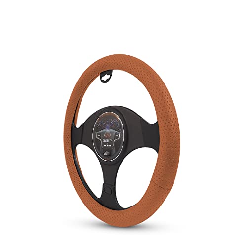 Image of CARMATE Car Steering Cover Super Grip 118 Compatible with Beat - Medium Tan