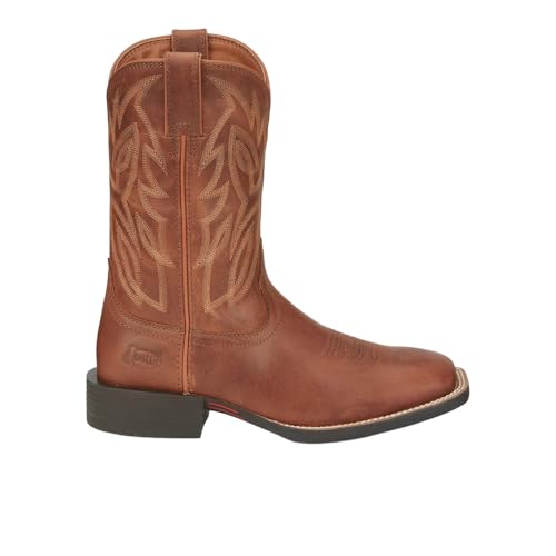 Image of Justin Canter 11 inch Western Boots for Men, Full Grain Leather, Woven Lining, Square Toe, Slip-Resistant Rubber Outsole