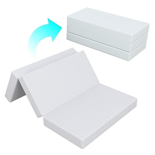 Moonlightfamily Trifold Foldable Pack n Play Mattress Topper, 38 * 26 inch playpen Mattress for Babies, Removable Washable Cover