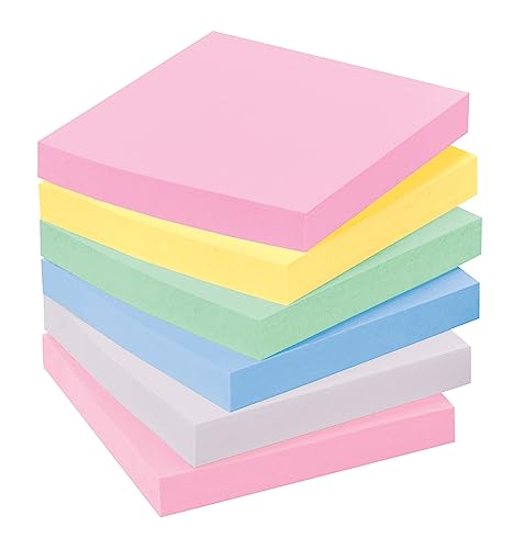 Image of Post-It Greener Notes - 3 inch x 3 inch, Sunwashed Pier Collection, Pack of 6