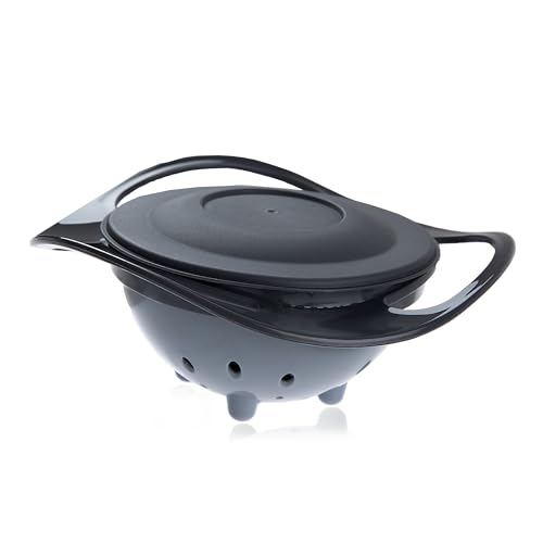 Babyjem Baby Schüssel Verschüttungsfreie Baby Bowl Baby Schalen Babynahrungsschüssel Fütterung Schüssel 360 ° Drehen Schüssel BPA frei, Grau