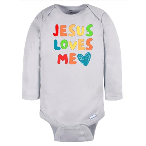 Christian Onesie for Girls Christian Onesie for Boys - Jesus Loves Me - Faith Gift - Toddler Bodysuit