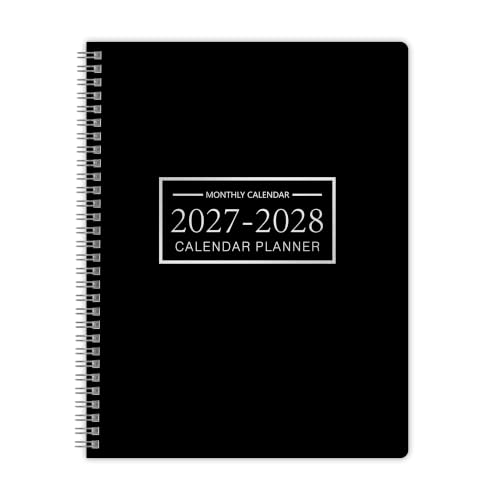 2027-2028 Monthly Planner Jan 2027-Dec 2028 8.6 x 11 Large Monthly Calendar Organizer 24 Month Schedule Planner for Goals Events Reminders Hard PVC Cover Spiral Academic Planner for School Home Office
