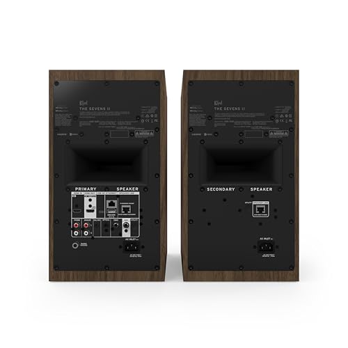 Image of Klipsch The Sevens II Dolby Atmos 6.5 inch Powered Speakers Walnut (Pair)