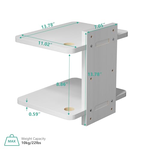 Image of WALI Floating TV Shelf, 2 Tier Projector Shelf for DVD Players, Routers, Game Consoles, Cable Boxes, Living Room Decor Accessories, Wall Mount Shelves Holds Up to 22lbs (CS202NW), 2-Shelf, White | Projector Shelf for Routers, Game Consoles, Cable Boxes, Wall Mount Shelves Hold Up to 22lbs, (CS202NW), 2-Shelf, White