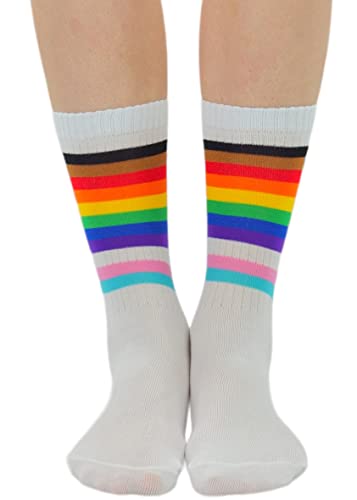 Image of ToBeInStyle Women's Acrylic Ankle Hi With Double Stripe Top Crew Fun Athletic Socks
