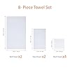 Amazon Basics 100% Cotton Soft Quick-Dry Bath Towel Set, 8-Piece, White, 10" x 7" #2
