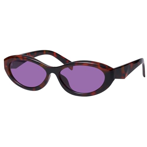 Image of mosanana Oval Cat Eye Sunglasses for Women Retro Y2K Style MS52372 | Geometric Stylish Temples, UV400 Protection, Designed for Daily Outfits, Travel and Fashion Looks