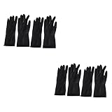 BELLIFFY 4 ペア 染毛剤手袋 美容院の手袋 着色手袋 アクセサリー 再利用可能なヘアカラー用手袋 大 再利用可能な手袋 毛髪染料 黒の食器洗い用手袋 染毛剤用手袋 ヘアシャンプー手袋