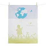 Moutet Tissage Kitchen - Colección de paños de cocina franceses de lujo hechos en Francia, 100% algodón jacquard/damasco de fibra extralarga (1, planisphere)