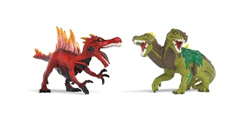 SCHLEICH ELDRADOR Creatures | Feuersaurier vs. Dschungelechse 70834 | detailgetreue Sammelfiguren | Monster Figuren zum Sammeln & Spielen | Geschenk für Kinder ab 7 Jahren | Set aus 2 Teilen