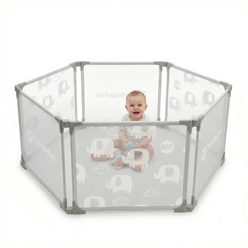 BabybeFun Laufstall Baby faltbar
