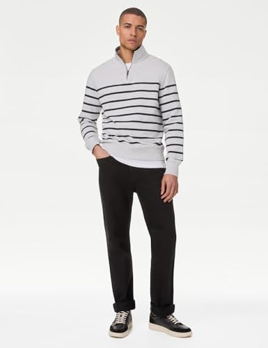 Image of Marks & Spencer Mens Light Wash Mid Rise Regular Fit Jeans